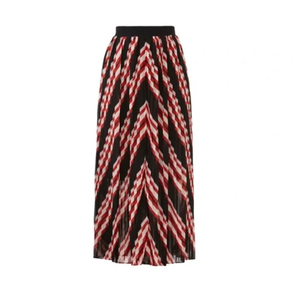 EUC Just Female Black & Red Striped Coline Skirt Size XS $168